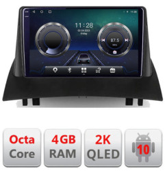 Navigatie dedicata Renault Megane 2 C-098 Android Octa Core Ecran 2K QLED GPS  4G 4+32GB 360 KIT-098+EDT-E409-2K