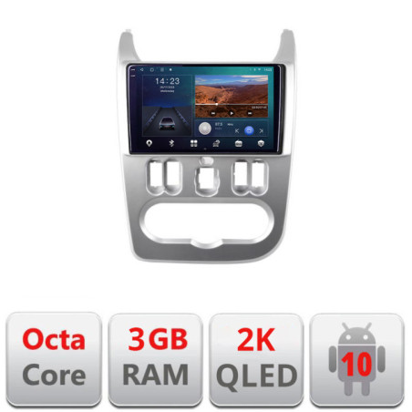 Navigatie dedicata Dacia Duster 2010-2012 B-099  Android Ecran 2K QLED octa core 3+32 carplay android auto KIT-099+EDT-E309V3-2K