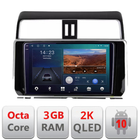 Navigatie dedicata Toyota Prado J150 2018- B-1065  Android Ecran 2K QLED octa core 3+32 carplay android auto KIT-1065+EDT-E310V3-2K