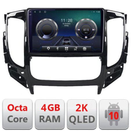 Navigatie dedicata Mitsubishi L200 2014-2020 C-1094 Android Octa Core Ecran 2K QLED GPS  4G 4+32GB 360 KIT-1094+EDT-E409-2K