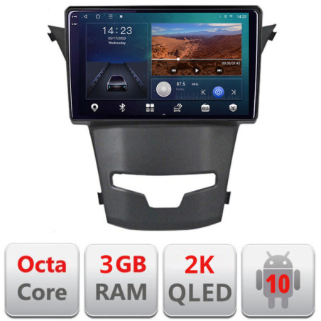 Navigatie dedicata Ssangyong Korando 2014-2019 B-1159  Android Ecran 2K QLED octa core 3+32 carplay android auto KIT-1159+EDT-E309V3-2K