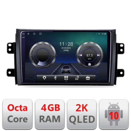 Navigatie dedicata Suzuki SX4 2006-2013 C-124 Android Octa Core Ecran 2K QLED GPS  4G 4+32GB 360 KIT-124+EDT-E409-2K