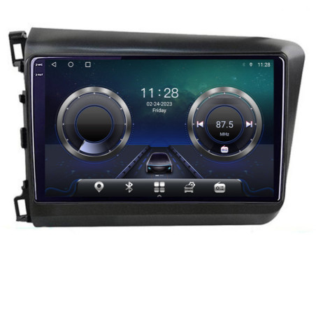 Navigatie dedicata Honda Civic Sedan C-132 Android Octa Core Ecran 2K QLED GPS  4G 4+32GB 360 KIT-132+EDT-E409-2K