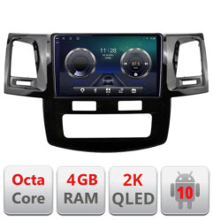 Navigatie dedicata Toyota Hilux 2008-2014 C-143 Android Octa Core Ecran 2K QLED GPS  4G 4+32GB 360 KIT-143+EDT-E409-2K
