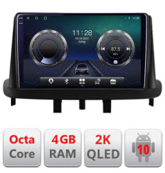 Navigatie dedicata Renault Megane 3 Fluence C-145 Android Octa Core Ecran 2K QLED GPS  4G 4+32GB 360 KIT-145+EDT-E409-2K