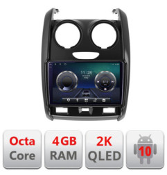 Navigatie dedicata Dacia Duster 2012-2019 C-157 Android Octa Core Ecran 2K QLED GPS  4G 4+32GB 360 KIT-157+EDT-E409-2K