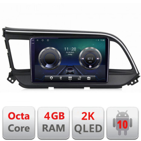 Navigatie dedicata Hyundai Elantra 2018- C-1581 Android Octa Core Ecran 2K QLED GPS  4G 4+32GB 360 KIT-1581+EDT-E409-2K