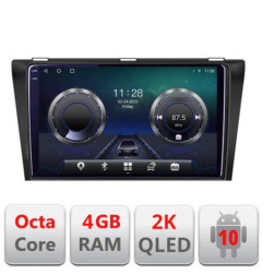 Navigatie dedicata Mazda 3 2004-2009 C-161 Android Octa Core Ecran 2K QLED GPS  4G 4+32GB 360 KIT-161+EDT-E409-2K