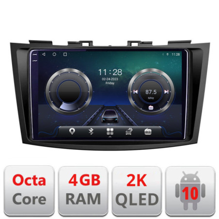 Navigatie dedicata Suzuki Swift 2010-2017 C-179 Android Octa Core Ecran 2K QLED GPS  4G 4+32GB 360 KIT-179+EDT-E409-2K