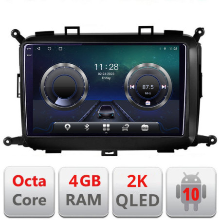 Navigatie dedicata Kia Carens 2013-2018 C-2023 Android Octa Core Ecran 2K QLED GPS  4G 4+32GB 360 KIT-2023+EDT-E409-2K