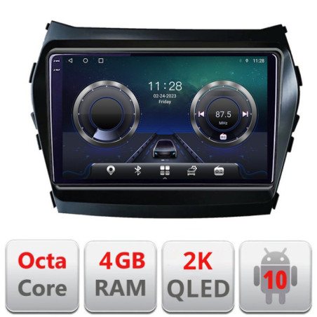 Navigatie dedicata Hyundai IX45 Santa Fe 2013-2015 C-209 Android Octa Core Ecran 2K QLED GPS  4G 4+32GB 360 KIT-209+EDT-E409-2K