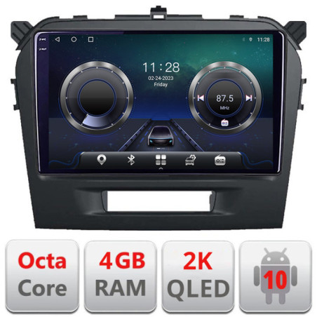Navigatie dedicata Suzuki Grand Vitara 2016- C-2265 Android Octa Core Ecran 2K QLED GPS  4G 4+32GB 360 KIT-2265+EDT-E409-2K