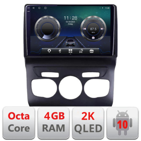Navigatie dedicata Citroen C4 2011-2016 C-241 Android Octa Core Ecran 2K QLED GPS  4G 4+32GB 360 KIT-241+EDT-E410-2K