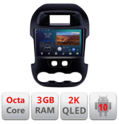 Navigatie dedicata Ford Ranger 2011-2015  Android Ecran 2K QLED octa core 3+32 carplay android auto KIT-245+EDT-E309V3-2K