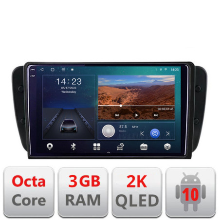 Navigatie dedicata Seat Ibiza 2008-2014 B-246  Android Ecran 2K QLED octa core 3+32 carplay android auto KIT-246+EDT-E309V3-2K