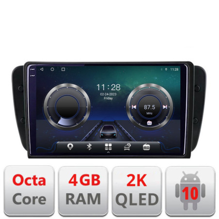 Navigatie dedicata Seat Ibiza 2008-2014 C-246 Android Octa Core Ecran 2K QLED GPS  4G 4+32GB 360 KIT-246+EDT-E409-2K