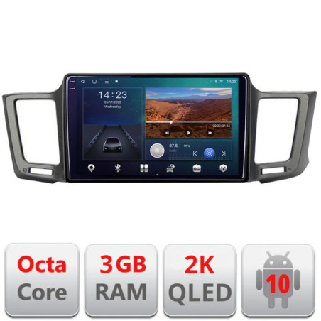 Navigatie dedicata Toyota RAV4 B-247  Android Ecran 2K QLED octa core 3+32 carplay android auto KIT-247+EDT-E309V3-2K