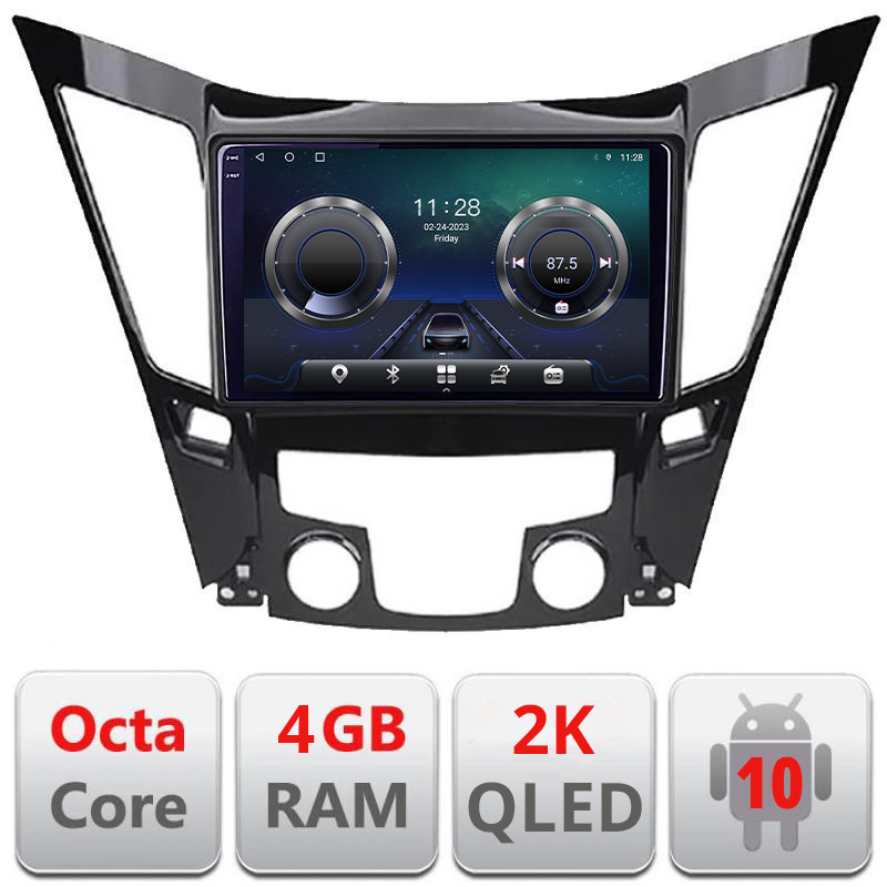 Navigatie dedicata Hyundai Sonata 2011-2015 C-259 Android Octa Core Ecran 2K QLED GPS  4G 4+32GB 360 KIT-259+EDT-E409-2K