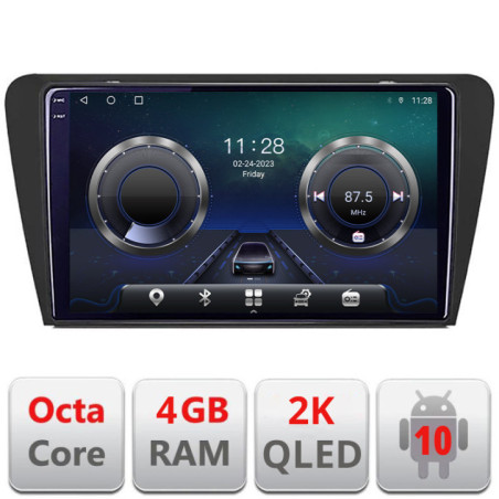 Navigatie dedicata Skoda Octavia 2014-2020 Manual C-279 Android Octa Core Ecran 2K QLED GPS  4G 4+32GB 360 KIT-279+EDT-E410-2K