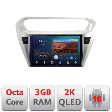 Navigatie dedicata Peugeot 301 Citroen C-Elisee B-301  Android Ecran 2K QLED octa core 3+32 carplay android auto KIT-301+EDT-E309V3-2K