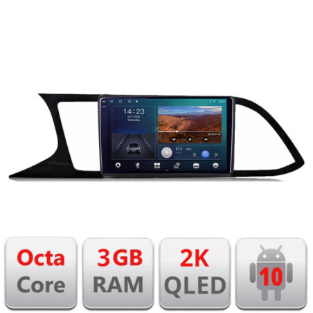 Navigatie dedicata Seat Leon MIB  Quad Core B-306  Android Ecran 2K QLED octa core 3+32 carplay android auto KIT-306+EDT-E309V3-2K