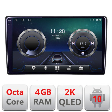 Navigatie dedicata Peugeot 308 2013-2018 C-308 Android Octa Core Ecran 2K QLED GPS  4G 4+32GB 360 KIT-308+EDT-E409-2K