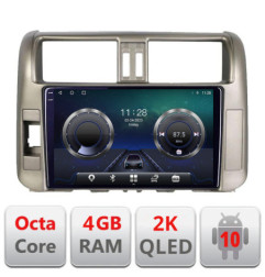 Navigatie dedicata Toyota Prado 2010-2013 C-347 Android Octa Core Ecran 2K QLED GPS  4G 4+32GB 360 KIT-347+EDT-E410-2K