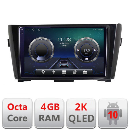 Navigatie dedicata Nissan Qashqai/X-Trail 2013- C-353 Android Octa Core Ecran 2K QLED GPS  4G 4+32GB 360 KIT-353+EDT-E409-2K