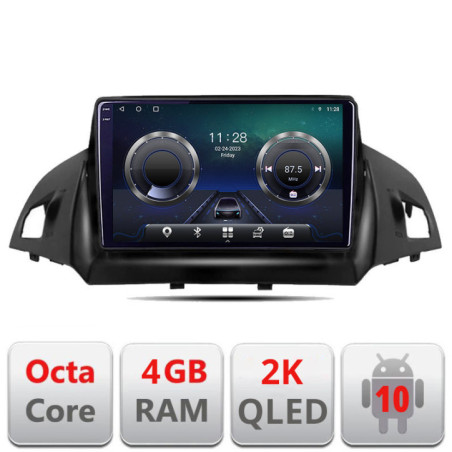 Navigatie dedicata Ford Kuga 2013-2017  C-362 Android Octa Core Ecran 2K QLED GPS  4G 4+32GB 360 KIT-362+EDT-E409-2K