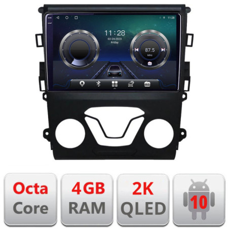 Navigatie dedicata Ford Mondeo 2013- C-377 Android Octa Core Ecran 2K QLED GPS  4G 4+32GB 360 KIT-377+EDT-E409-2K