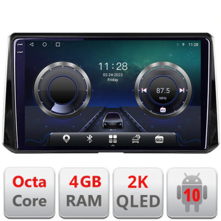Navigatie dedicata Toyota Auris 2018- C-388 Android Octa Core Ecran 2K QLED GPS  4G 4+32GB 360 KIT-388+EDT-E410-2K
