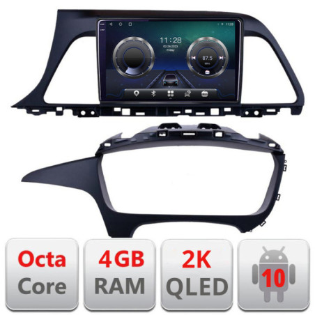 Navigatie dedicata Hyundai Sonata Nou C-417 Android Octa Core Ecran 2K QLED GPS  4G 4+32GB 360 KIT-417+EDT-E409-2K