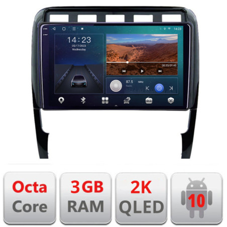 Navigatie dedicata Porsche Cayenne 2002-2011 B-443  Android Ecran 2K QLED octa core 3+32 carplay android auto KIT-443+EDT-E309V3-2K