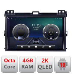 Navigatie dedicata Toyota Prado 2007- C-456 Android Octa Core Ecran 2K QLED GPS  4G 4+32GB 360 KIT-456+EDT-E409-2K