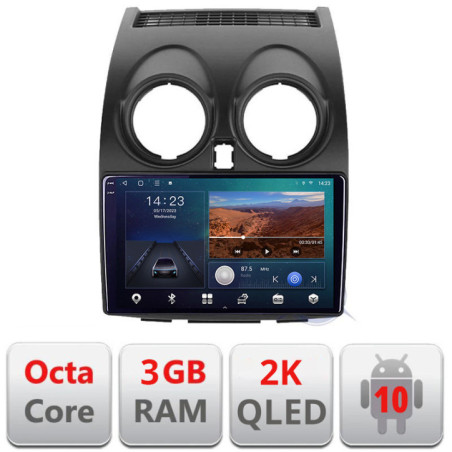Navigatie dedicata Nissan Qashqai B-499  Android Ecran 2K QLED octa core 3+32 carplay android auto KIT-499+EDT-E309V3-2K