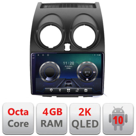 Navigatie dedicata Nissan Qashqai C-499 Android Octa Core Ecran 2K QLED GPS  4G 4+32GB 360 KIT-499+EDT-E409-2K