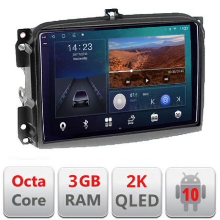 Navigatie dedicata Fiat 500L 2012-2017 B-500L  Android Ecran 2K QLED octa core 3+32 carplay android auto KIT-500L+EDT-E310V3-2K
