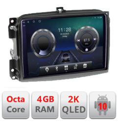 Navigatie dedicata Fiat 500L 2012-2017 C-500L Android Octa Core Ecran 2K QLED GPS  4G 4+32GB 360 KIT-500L+EDT-E410-2K