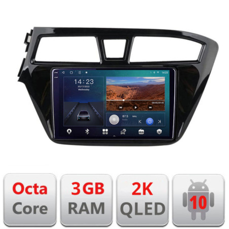 Navigatie dedicata Hyundai i20 2015-2018 B-517  Android Ecran 2K QLED octa core 3+32 carplay android auto KIT-517+EDT-E309V3-2K