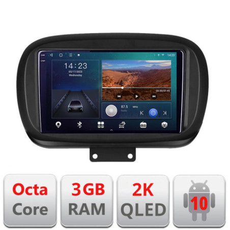 Navigatie dedicata Fiat 500 2014- B-539  Android Ecran 2K QLED octa core 3+32 carplay android auto KIT-539+EDT-E309V3-2K