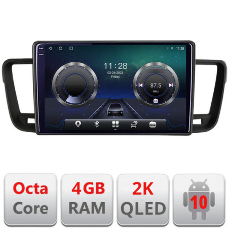 Navigatie dedicata Peugeot 508 C-5637 Android Octa Core Ecran 2K QLED GPS  4G 4+32GB 360 KIT-5637+EDT-E409-2K