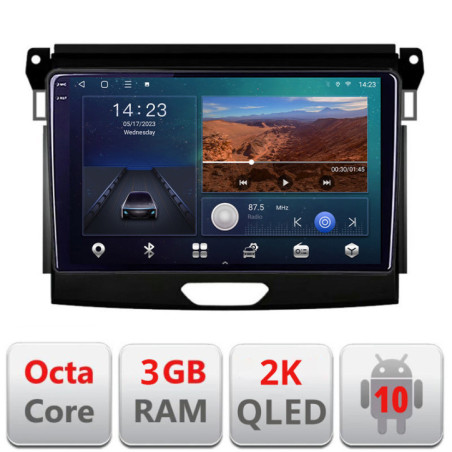 Navigatie dedicata Ford Ranger B-574  Android Ecran 2K QLED octa core 3+32 carplay android auto KIT-574+EDT-E309V3-2K