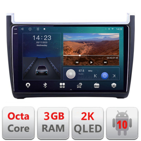 Navigatie dedicata VW Polo 2014- B-655  Android Ecran 2K QLED octa core 3+32 carplay android auto KIT-655+EDT-E309V3-2K