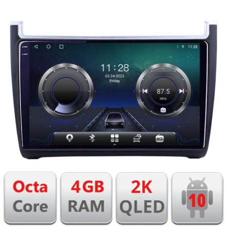 Navigatie dedicata VW Polo 2014- C-655 Android Octa Core Ecran 2K QLED GPS  4G 4+32GB 360 KIT-655+EDT-E409-2K