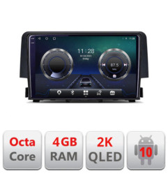 Navigatie dedicata Honda Civic 2016-2020 C-669 Android Octa Core Ecran 2K QLED GPS  4G 4+32GB 360 KIT-669+EDT-E409-2K