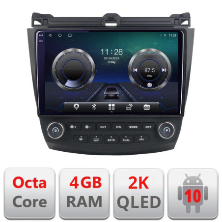 Navigatie dedicata Honda Accord 2004-2008 C-accord Android Octa Core Ecran 2K QLED GPS  4G 4+32GB 360 KIT-ACCORD+EDT-E410-2K