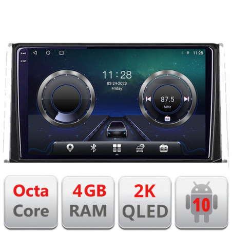 Navigatie dedicata Toyota Auris 2017- C-auris Android Octa Core Ecran 2K QLED GPS  4G 4+32GB 360 KIT-AURIS+EDT-E410-2K