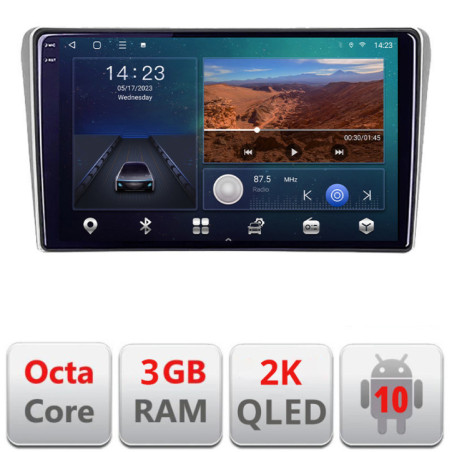 Navigatie dedicata Toyota Avensis 2003-2008 B-avensis03  Android Ecran 2K QLED octa core 3+32 carplay android auto kit-avensis03+EDT-E309V3-2K