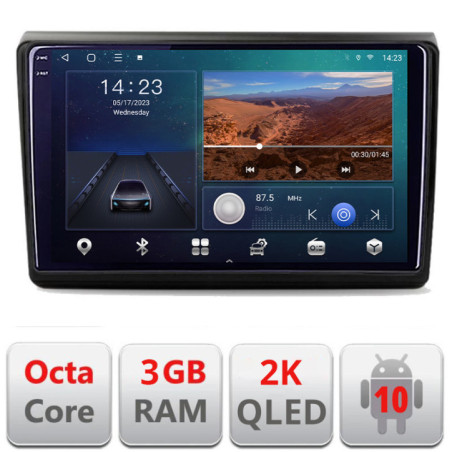 Navigatie dedicata Fiat BRAVO 2007-2014 B-BRAVO  Android Ecran 2K QLED octa core 3+32 carplay android auto KIT-BRAVO+EDT-E309V3-2K