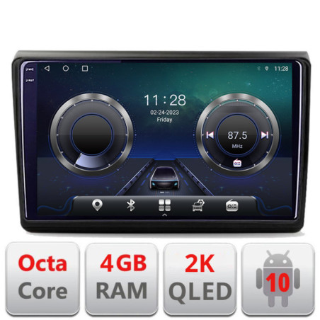 Navigatie dedicata Fiat BRAVO 2007-2014 C-BRAVO Android Octa Core Ecran 2K QLED GPS  4G 4+32GB 360 KIT-BRAVO+EDT-E409-2K